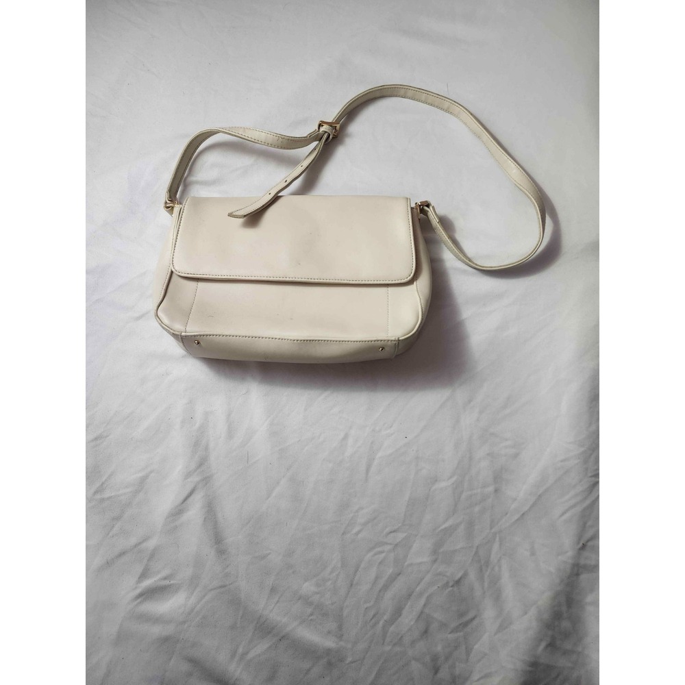 Liz Claiborne Vintage Cream Crossbody Bag Plaid Lining Built-in Wallet Purse